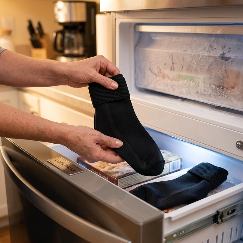 Placez les chaussettes au congélateur avant de dormir